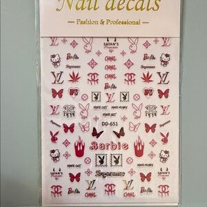 Designer Inspired Nail Decal Sheet - Mixed Icons